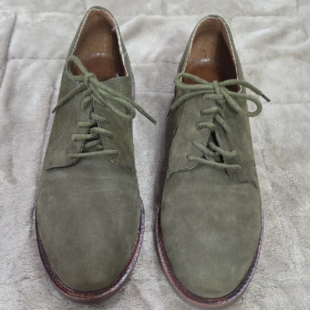 Gap Men's? Suede‎ Leather Casual Dress Shoes Olive Green Laces Sz 9 EUC READ